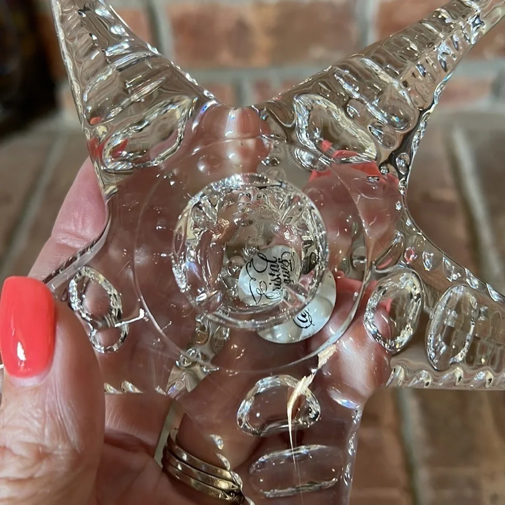 Cristal d' Arques France Genuine Lead Crystal Starfish Taper Candle Holders